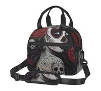 Nianyuer Sac isotherme de 6 litres imprimé « Day of the Dead Girl » - Sac à goûter réutilisable avec sangle pour le travail, le pique-nique, la préparation des repas