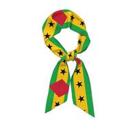 Nianyuer Sao Tomé & Principe Drapeau Imprimé Foulard Skinny Cheveux Foulard pour Femme, Pratique pour Cheveux, Sac & Cou, Accessoire Polyvalent, Drapeau Sao Tomé et Principe, Taille unique