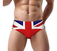 Nianyuer Slip pour homme avec poche 3D et imprimé drapeau du Royaume-Uni, taille basse extensible pour un soutien quotidien, Noir , L