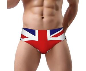 Nianyuer Slip pour homme avec poche 3D et imprimé drapeau du Royaume-Uni, taille basse extensible pour un soutien quotidien, Noir , L