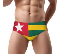 Nianyuer Slip pour homme imprimé drapeau du Togo avec pochette 3D, taille basse extensible pour un soutien quotidien, Noir , L