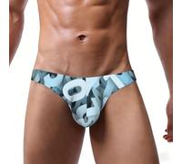 Nianyuer Sous-vêtements pour homme avec impression numéro d'abondance - Culotte de bikini extensible dans les 4 sens - Poche 3D - Slips taille basse, Noir , 3XL