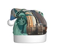 Nianyuer Statue de la Liberté à NYC - Chapeau de Père Noël - Chapeau de Père Noël - Chapeau de fête amusant - En peluche douce pour les vacances en famille