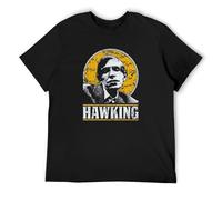 Niaoren Stephen Hawking Un Theoretical Physics Tribute Unisex Cotton Tee Shirt Men's Black T-Shirt XL