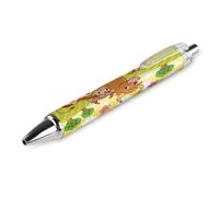 Niapessel 1 stylo à bille noir rétractable à encre gel lisse à pointe fine de 0,5 pour l'école, le bureau, motif mignon famille de vaches