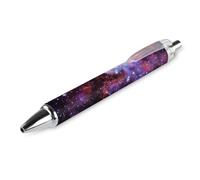 Niapessel 1 stylo à bille noir rétractable à encre gel lisse à pointe fine de 0,5 pour l'école, le bureau, l'univers galaxie