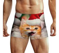 Niapessel Boxer pour homme - Respirant et confortable - Coupe flexible, Chats adorables animaux, Large