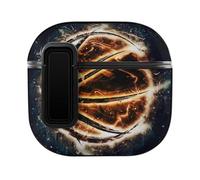Niapessel Coque de protection intégrale pour AirPods 4, imprimé ballon de basket-ball compatible avec Apple Airpods 4e génération pour homme et femme, coque rigide en polycarbonate