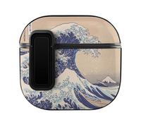 Niapessel Coque de protection intégrale pour AirPods 4, imprimé océan japonais rétro compatible avec Apple Airpods 4e génération, pour homme et femme, coque rigide en polycarbonate