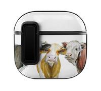 Niapessel Coque pour AirPods 4, imprimé vache amusante compatible avec Apple Airpods 4e génération, coque rigide en polycarbonate pour homme et femme, coque de protection intégrale