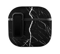 Niapessel Coque pour AirPods 4, motif marbre noir compatible avec Apple Airpods 4e génération, coque rigide en polycarbonate pour homme et femme, coque de protection intégrale