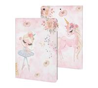 Niapessel Étui de protection pliable en cuir TPU pour iPad 9e/8e/7e génération (2021/2020/2019) (10,2") imprimé licorne et ballerine en cuir TPU avec fonction veille automatique