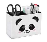 Niapessel Pot à crayons pour bureau, motif tête de panda, rangement de papeterie, organisateur de stylos de bureau, organisateur de crayons de bureau, porte-pinceaux de maquillage pour bureau, école,