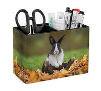 Niapessel Pot à crayons pour bureau, porte-stylos en forme de lapin amusant pour le bureau, l'école, l'université - En cuir