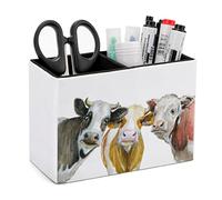 Niapessel Pot à crayons pour bureau, porte-stylos en forme de vache amusante - Organiseur de bureau - Organisateur de crayons de bureau - Porte-pinceaux de maquillage pour bureau, école, université -