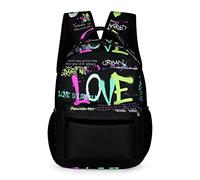 Niapessel Sac à dos pour enfants pour l'école, motif graffiti, amour, slogan pour étudiants, sacs d'école pour filles et garçons, Slogan Graffiti Love, One Size, Classique