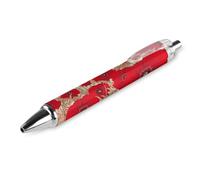 Niapessel Stylo à bille noir rétractable à encre gel lisse 0,5 pointe fine pour l'école, le bureau, motif coquelicot fleurs champ 1 pièce