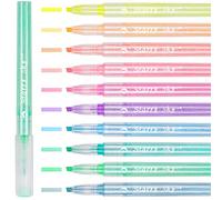NiArt Lot de 10 surligneurs à paillettes - Pointe fine biseautée - Couleurs fluorescentes assorties pour journal d'art, coloriage, lettrage à la main, croquis, anime, illustration, dessin pour enfants