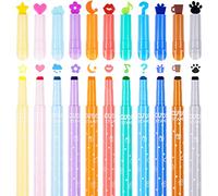 NiArt Lot de 11 surligneurs mignons de couleur bonbon avec mini pointes de tampon pour coloriage, dessin, illustration, journal et travaux manuels, papeterie créative à encre automatique pour l'école