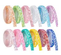 NiArt Lot de 12 rouleaux de ruban autocollant strass (couleur bonbon)