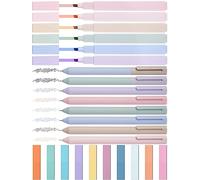 NiArt Morandi Lot de 14 surligneurs et stylos à encre gel sans bavure avec boîte de rangement transparente, parfaits pour l'étude de la Bible, la prise de notes et l'écriture créative