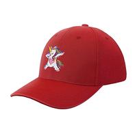 NIBABA Casquette de baseball licorne mignonne pour femme, casquette de sport pour homme, casquette d'été réglable, taille unique, Rouge, 6 3/4-7 1/2