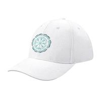 NIBABA Casquette de baseball Vegvisir Navigation Boussole Islandais Vikings Casquette de baseball pour homme Casquette de sport d'été Casquette de baseball réglable Taille unique, blanc