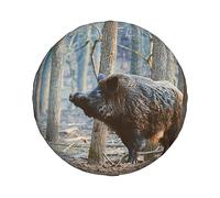 NIBABAEU Copriruota di scorta pour voiture, avec impression de sanglier et de porcs dans la forêt, imperméable et anti-poussière