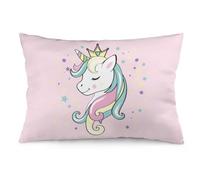 NIBABAEU Housse de coussin 1 pièce Adorable Belle Princesse Licorne Décorative Taie d'oreiller 35 x 50 cm Polyester Doux Carré Taie d'oreiller Taies d'oreiller