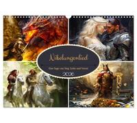 Nibelungenlied - Eine Sage von Sieg, Liebe und Verrat (Wandkalender 2026 DIN A3 quer), CALVENDO Monatskalender: Episches Heldenepos und tragische Schicksalssaga