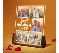 NIBESSER Cadeau Maman Personnalisé, Lampe Personnalisée avec Photo Idee Cadeau Papa Veilleuse Enfant Femme Noel Saint Valentin Anniversaire Photographies