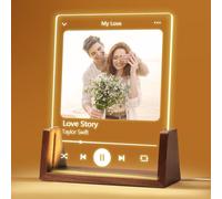 NIBESSER Cadeau Personnalisé Femme Amie Lampe Personnalisée avec Photo Plaque Spotify Idee Cadeau Papa Veilleuse Enfant Femme Noel Saint Valentin Anniversaire Photographies