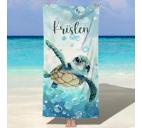 NIBESSER Serviette de Plage Personnalisée avec Nom Microfibre Serviette de Plage Douce et Confortable adaptée pour - Bord de mer, Plage, Natation, Fitness, Camping, Yoga