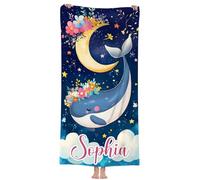 NIBESSER Serviette de Plage Personnalisée avec Nom Microfibre Serviette de Plage Douce et Confortable adaptée pour - Bord de mer, Plage, Natation, Fitness, Camping, Yoga