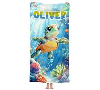 NIBESSER Serviette de Plage Personnalisée avec Nom Microfibre Serviette de Plage Douce et Confortable adaptée pour - Bord de mer, Plage, Natation, Fitness, Camping, Yoga