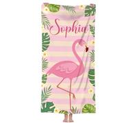 NIBESSER Serviette de Plage Personnalisée avec Nom Microfibre Serviette de Plage Douce et Confortable adaptée pour - Bord de mer, Plage, Natation, Fitness, Camping, Yoga