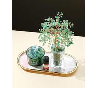 NIBHZ Arbre Chakra en Cristal, Arbre de noël, Diamant, Arbre de Vie, améthyste, bonsaï, décoration, Bijoux Faits à la Main, Ornement d'arbre d'argent,Vert