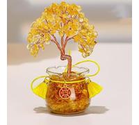 NIBHZ Arbre de Vie, Objets de Pierres de Chakra, Ornement Porte-Bonheur, Pierres et Cristaux Feng Shui, Objets de décoration pour la Maison, Cadeaux d'anniversaire,Jaune,150g