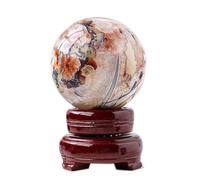 NIBHZ Bijoux en Pierre Cristal Brut Décoration de la Maison Agate Soie Agate Pierre Boule Cristal Agate Spécimen Pierres de Cristal et Pierres de Cristal Bijoux,50~55mm