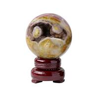 NIBHZ Boule de Cristal d'agate Naturelle en Cristal Brut Naturel, Pierre Reiki de guérison en Cristal,45~50mm