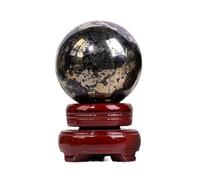 NIBHZ Boule de Cristal de Pyrite Naturelle, Pierre Brute, Artisanat en Cristal Poli, décoration de Bureau à Domicile.,60~70mm