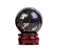 NIBHZ Boule de Cristal de Pyrite Naturelle, Pierre Brute, Artisanat en Cristal Poli, décoration de Bureau à Domicile.,45~50mm