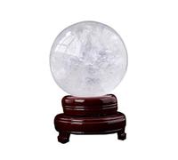 NIBHZ Boule de Cristal Naturel, Boules de Cristal de Quartz, décoration pour la Maison et Le Bureau, sphère de Cristaux de Quartz avec Support,80mm