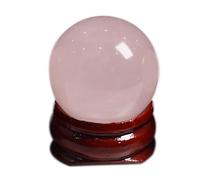 NIBHZ Boule de Cristal Sphère Quartz Rose pour Reiki, énergie, Méditation, Attirer l'amour, Pierres de Palmier, Pierres de Touche,Pink Crystal ball-20mm