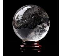 NIBHZ Boule de Cristal Transparent avec Support - sphère de Cristal de Quartz réel pour décoration - Cristaux de Quartz naturels - décoration de Boule de Cristal,35mm