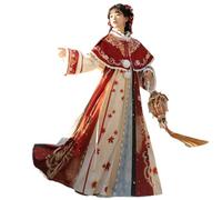 NIBHZ Cape épaisse d'hiver Hanfu pour Femmes de Style Dynastie Tang et Ensemble de Tenues de vœux du Nouvel an,Rouge,165~170cm