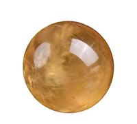 NIBHZ Cristal de Guérison Boule Naturelle Boule de Quartz Naturel Couleur Ambre Boule de Guérison de Quartz Naturel Rare Asiatique avec Support en Bois Pierres et Coquillages,citrine-10cm