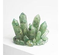 NIBHZ Geode Drusy grappe en Cristal en Quartz pour guérir l'énergie du Reiki, Pierre précieuse Rugueuse irrégulière pour décoration intérieure,Vert,190g
