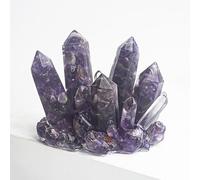 NIBHZ Geode Drusy grappe en Cristal en Quartz pour guérir l'énergie du Reiki, Pierre précieuse Rugueuse irrégulière pour décoration intérieure,Violet,190g