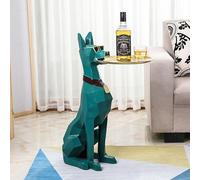 NIBHZ Grand Chien décoratif de Sol pour Salon, Haut de Gamme, Grand et Lumineux, Accessoire de Maison Luxueux, Plateau, Meuble TV, décoration, Cadeau de Pendaison de crémaillère.,Vert,32x25x74cm